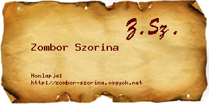 Zombor Szorina névjegykártya